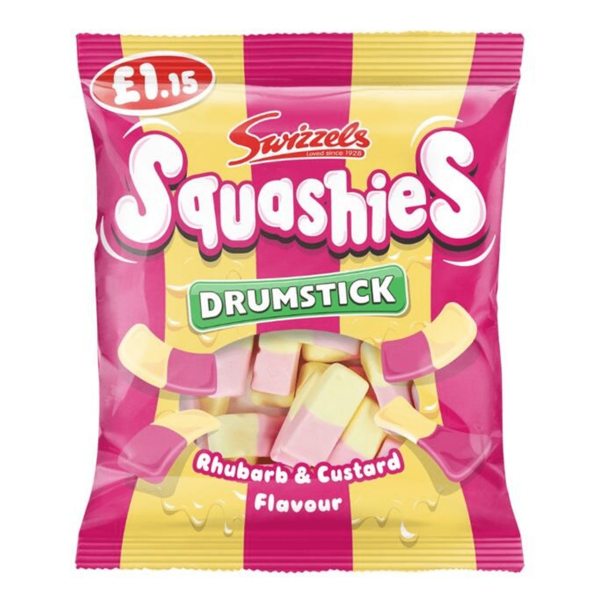 Drumstick Squashies Rhubarb & Custard 120g