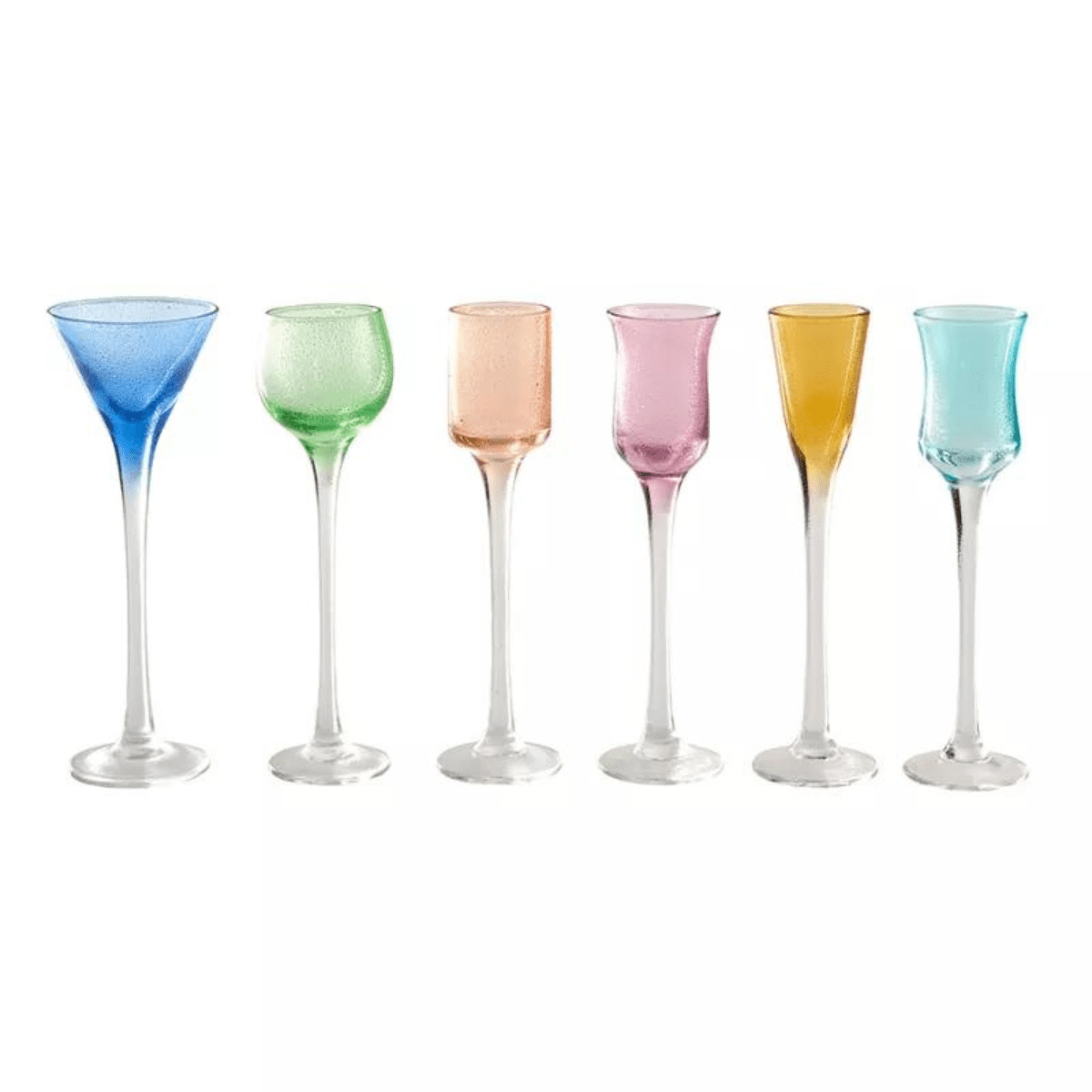 Fargerike shotglass 6 stk