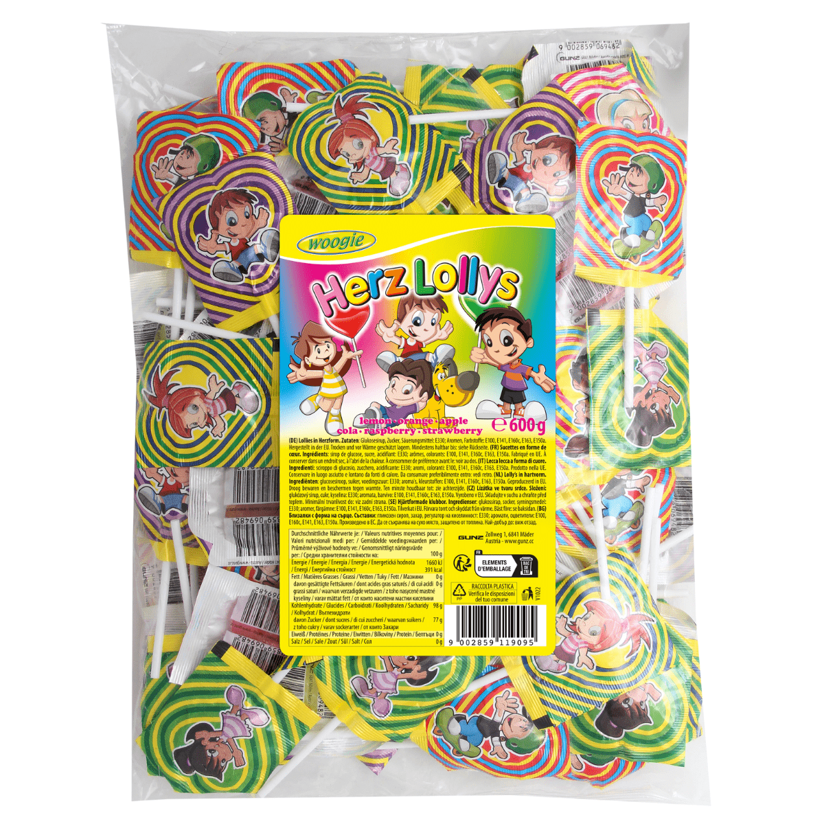 Hjerte Lollies 600g