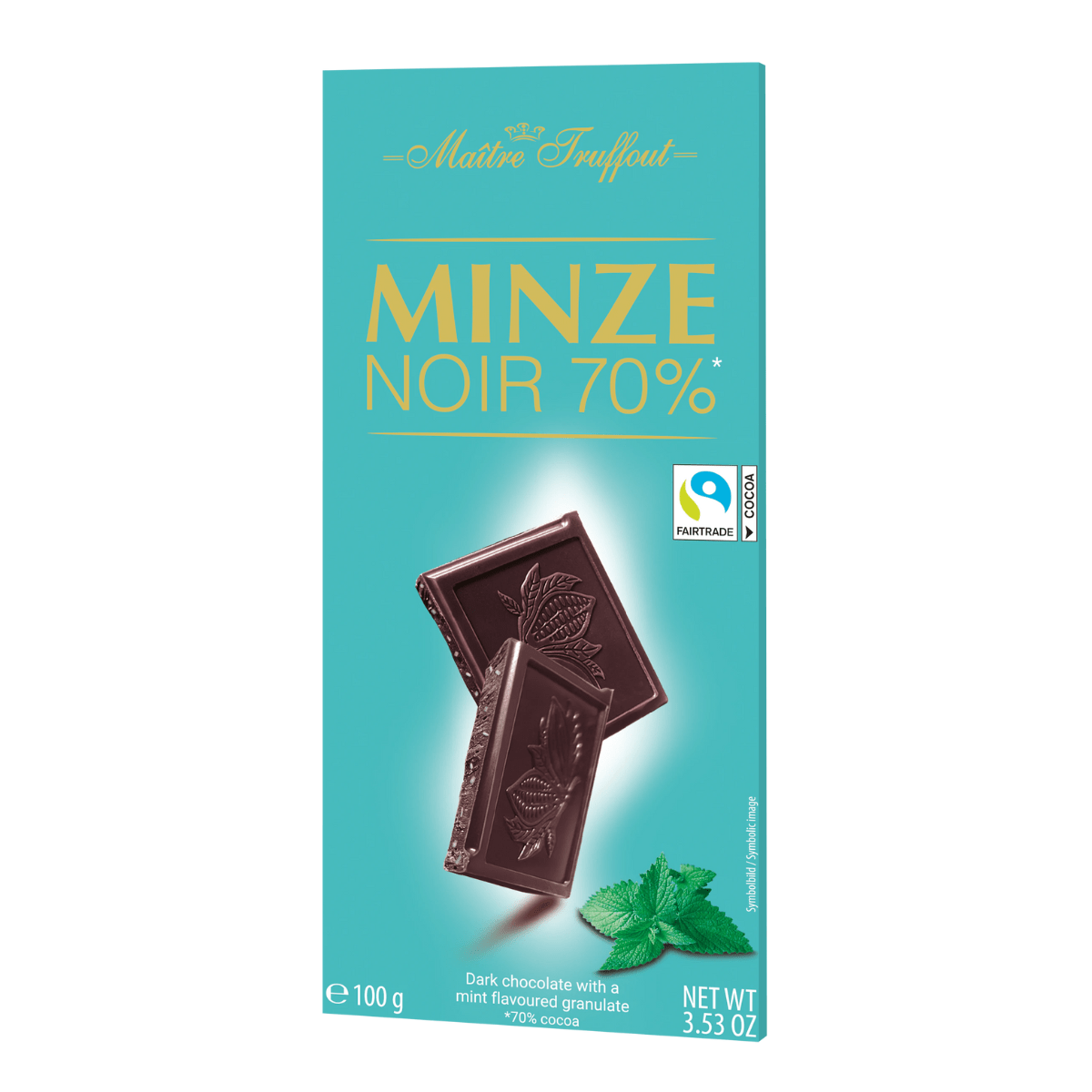 Mørk sjokolade 70% med mynte 100g