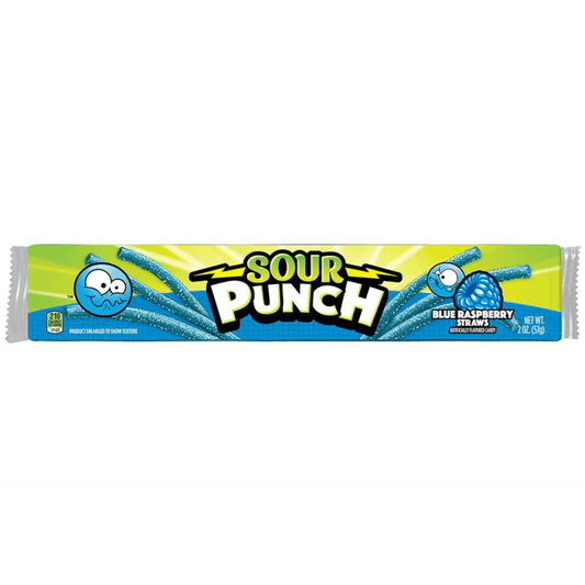 Sour Punch Blue Raspberry Straws 57g