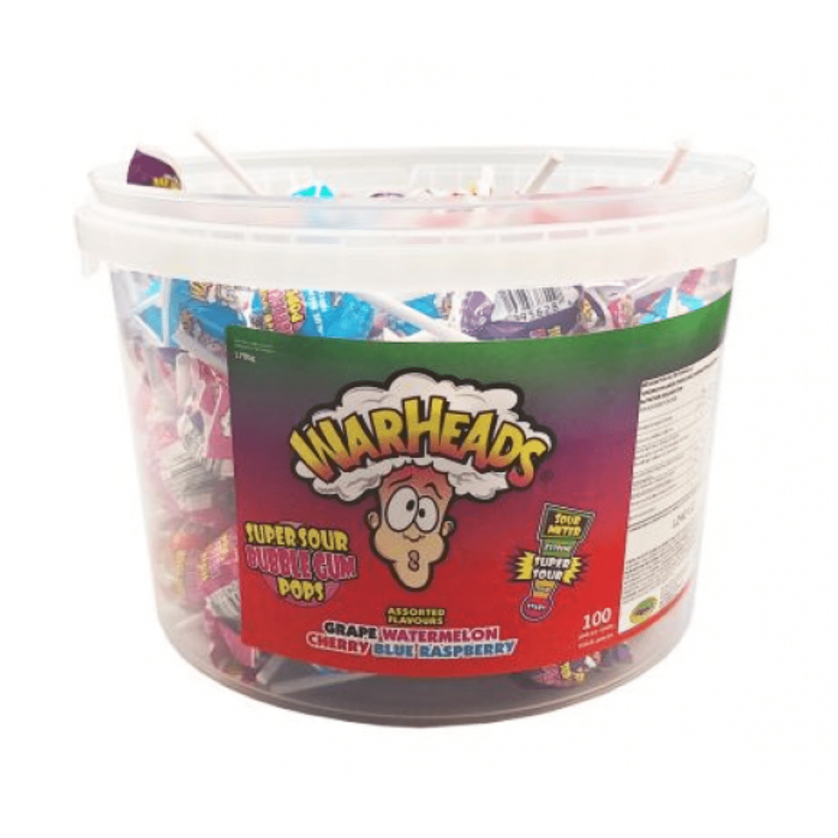 Warheads Super Sour Pops 100stk